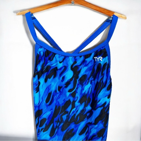 🌻TYR Women's Blue Draco Cutoutfit One Piece Swimsuit Size 32 | EXCELLENT Cond. - Picture 2 of 5